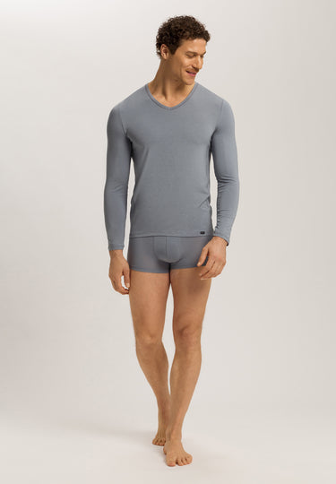 Natural Function Tencel™ And Cotton Fitted V-Neck Top | Cliff Grey 73187-2680